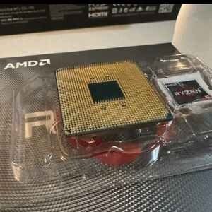 AMD Processor with Gold and Green Design